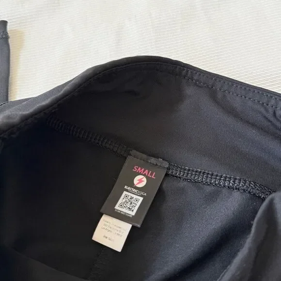 Electric Yoga Womens Leggings Sheer Striped Black Gym Casual Small S - Picture 3 of 5